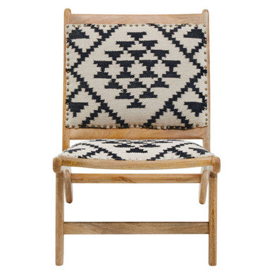 Cefena Black and White Berber Style Lounge Chair