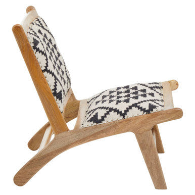 Cefena Black and White Berber Style Lounge Chair