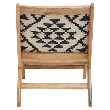 Cefena Black and White Berber Style Lounge Chair