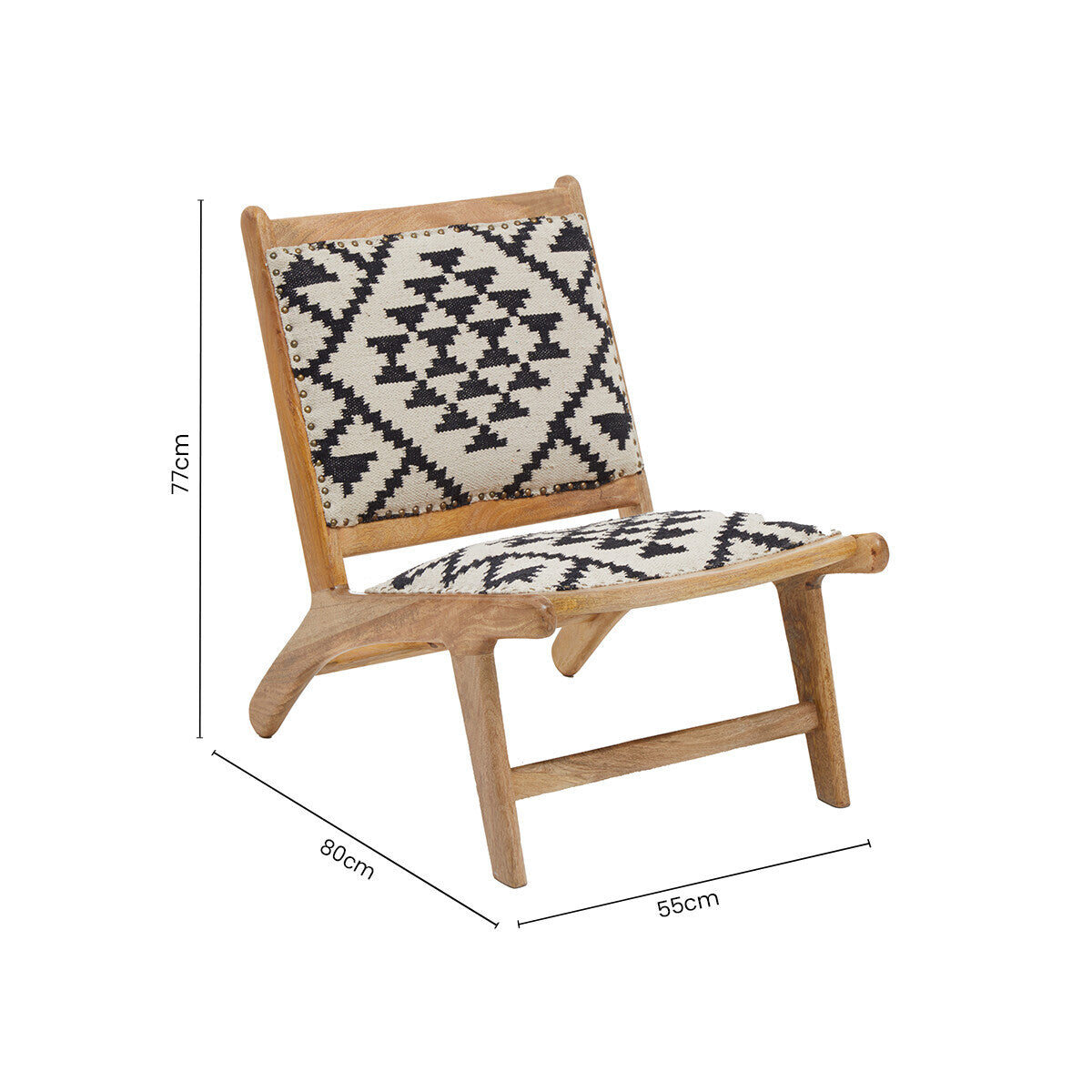 Cefena Black and White Berber Style Lounge Chair