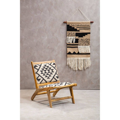 Cefena Black and White Berber Style Lounge Chair