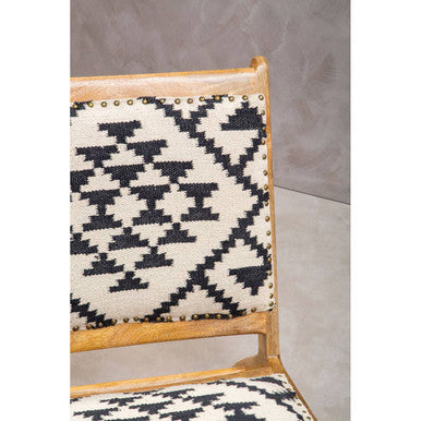Cefena Black and White Berber Style Lounge Chair