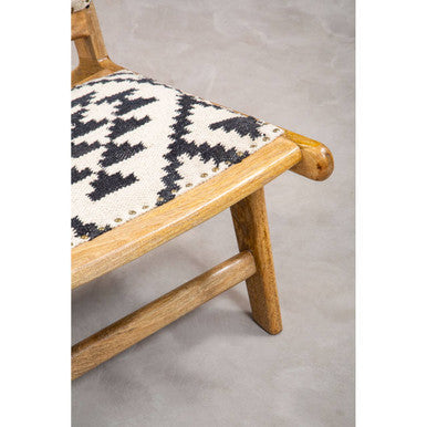Cefena Black and White Berber Style Lounge Chair