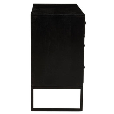 Fusion Black and White Bone Inlay 3 Drawer Chest