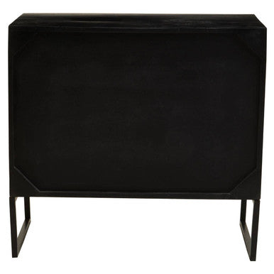 Fusion Black and White Bone Inlay 3 Drawer Chest