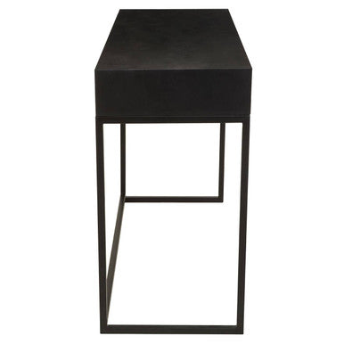 Fusion Black and White Bone Inlay Console Table with 2 Drawers