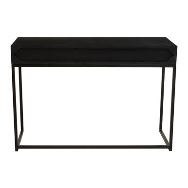 Fusion Black and White Bone Inlay Console Table with 2 Drawers