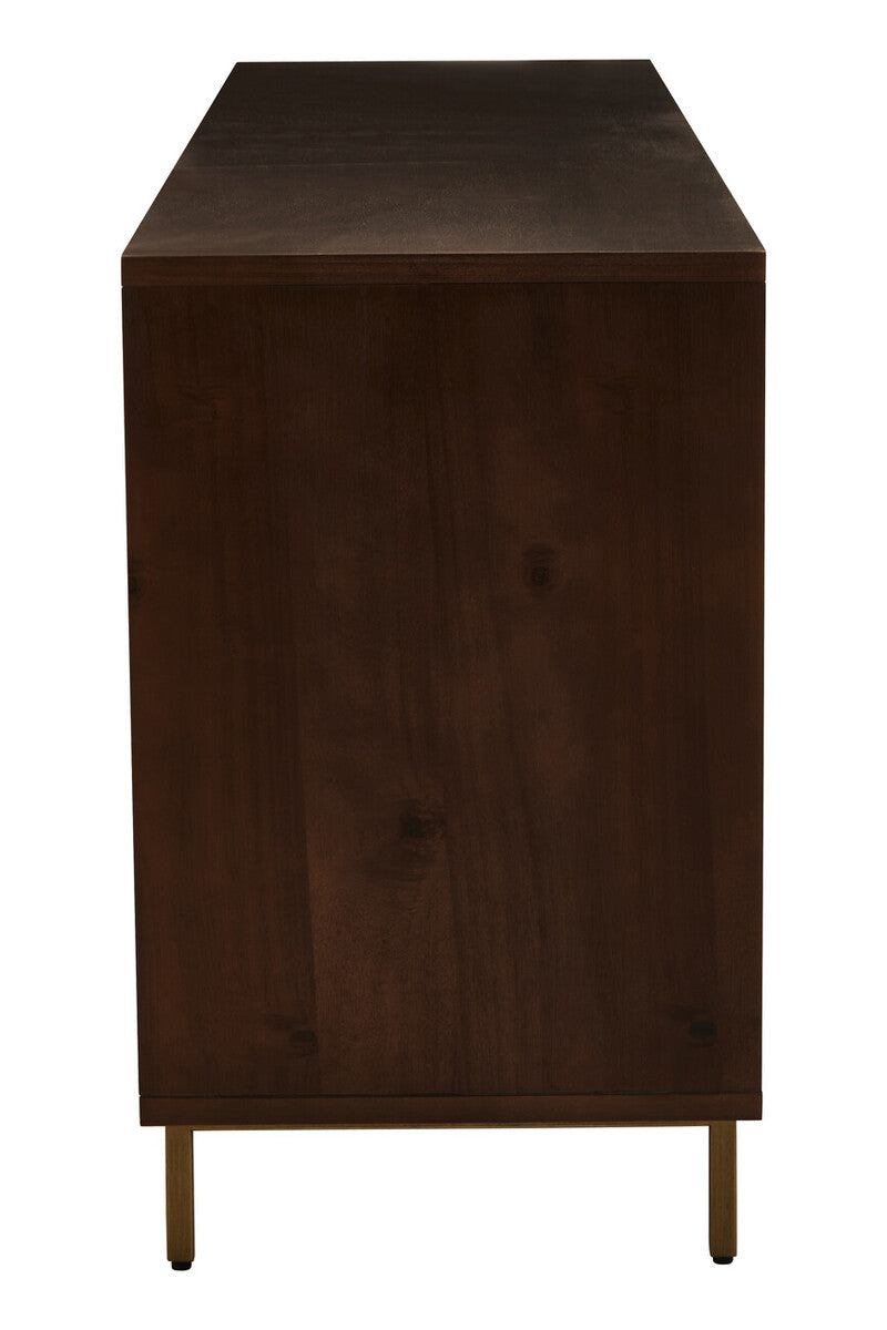 Brando Acacia Veneer Sideboard with Antique Brass Finish Legs