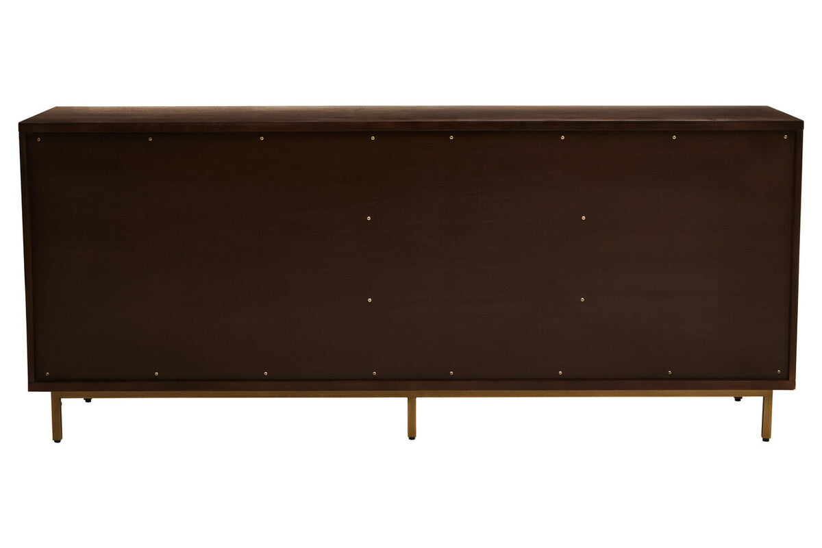 Brando Acacia Veneer Sideboard with Antique Brass Finish Legs