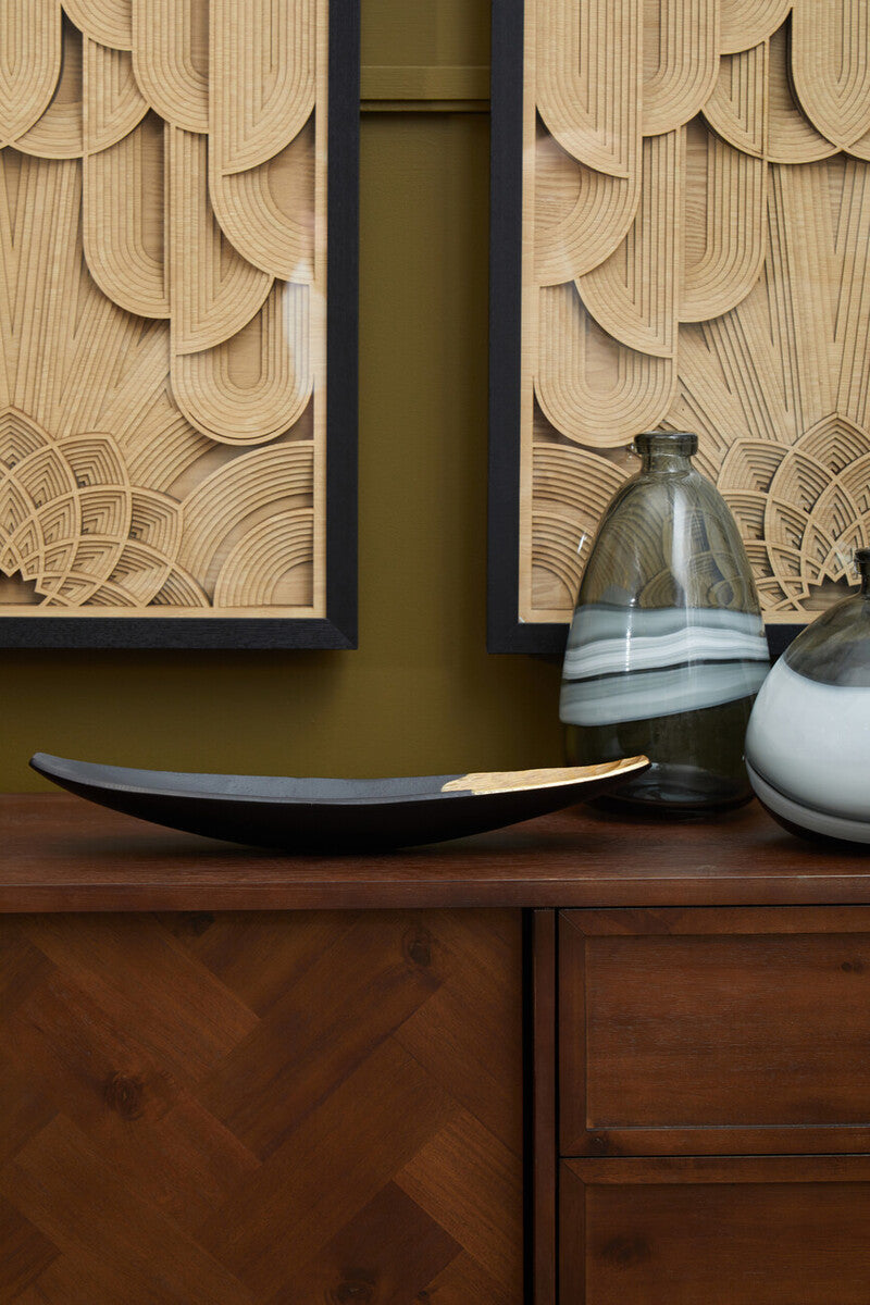 Brando Acacia Veneer Sideboard with Antique Brass Finish Legs