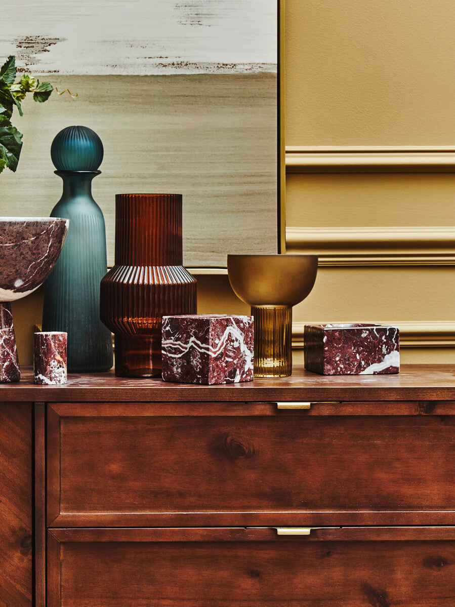 Brando Acacia Veneer Sideboard with Antique Brass Finish Legs