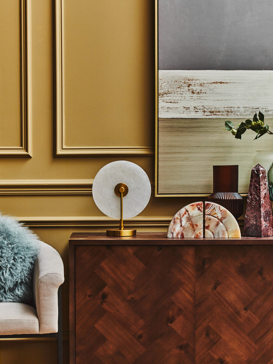 Brando Acacia Veneer Sideboard with Antique Brass Finish Legs