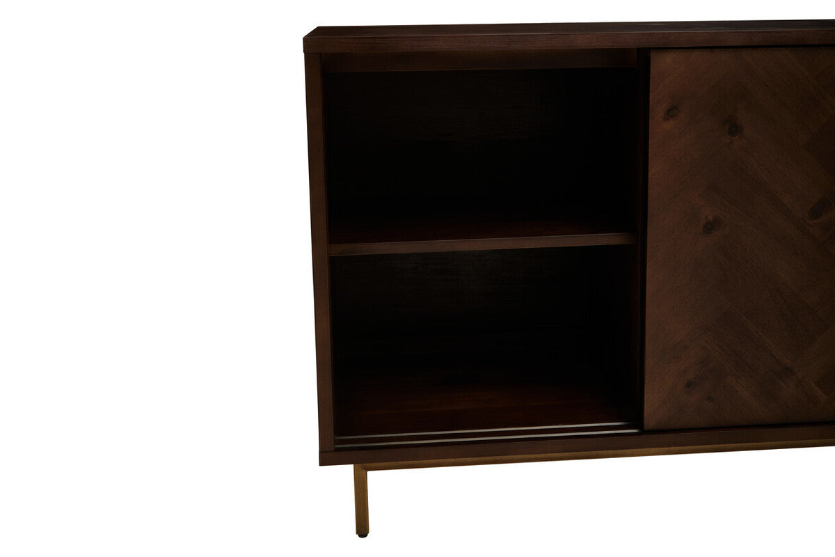 Brando Acacia Veneer Sideboard with Antique Brass Finish Legs