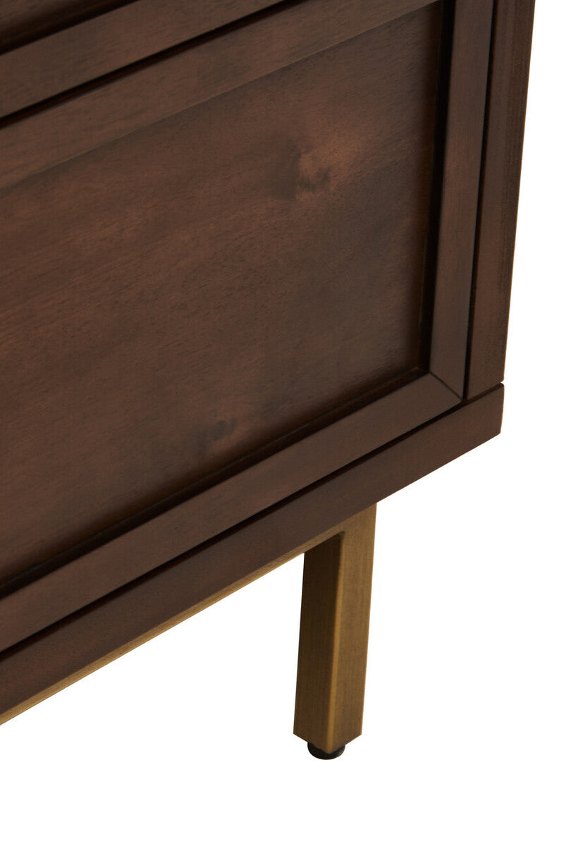 Brando Acacia Veneer Sideboard with Antique Brass Finish Legs