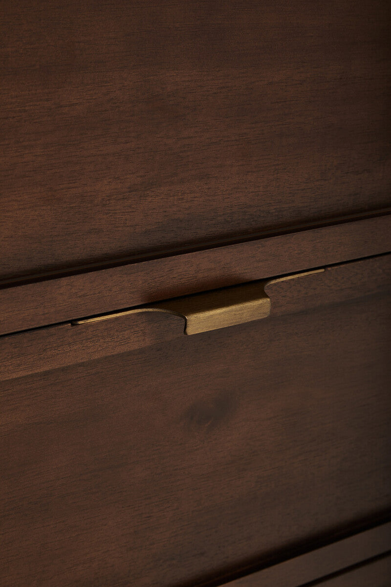 Brando Acacia Veneer Sideboard with Antique Brass Finish Legs