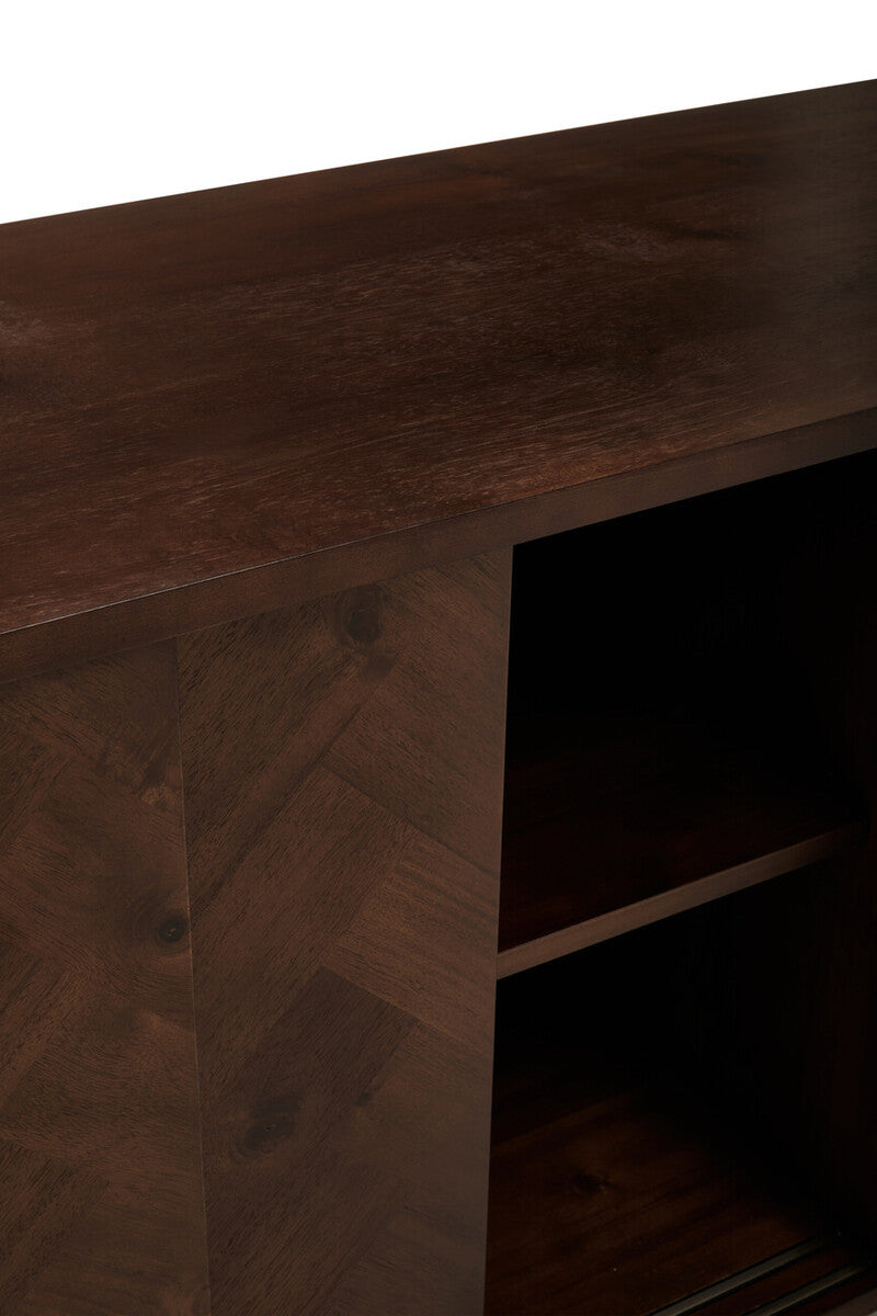 Brando Acacia Veneer Sideboard with Antique Brass Finish Legs