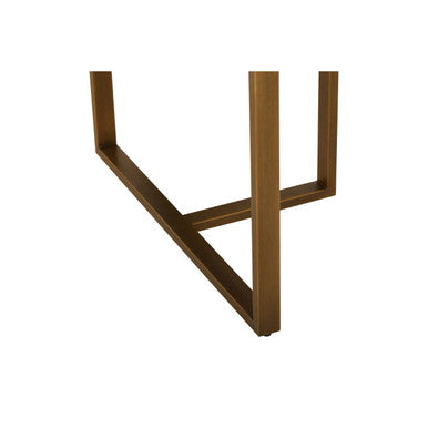 Brando Acacia Veneer Dining Table with Antique Brass Finish Legs