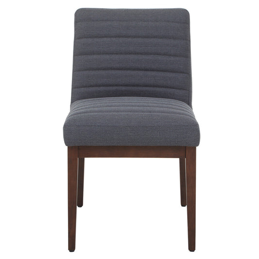 Charcoal Grey Fabric Dining Chair with Oak Wood Legs