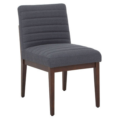 Brando Charcoal Grey Fabric Dining Chair with Oak Wood Legs