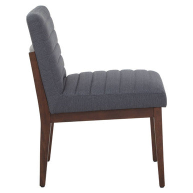 Brando Charcoal Grey Fabric Dining Chair with Oak Wood Legs