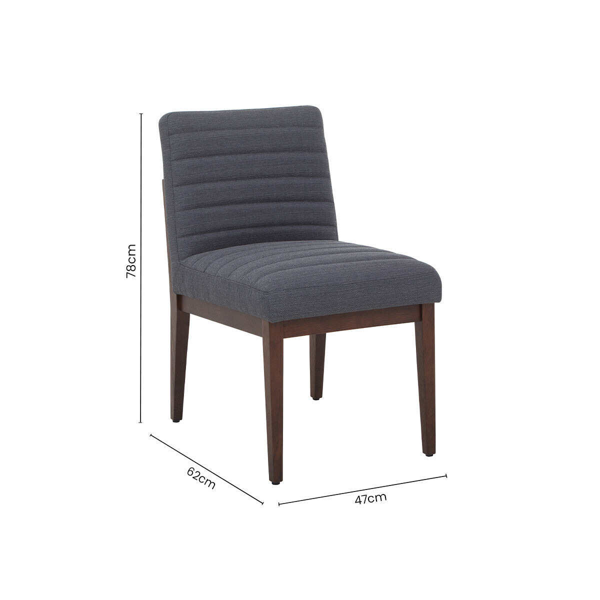Brando Charcoal Grey Fabric Dining Chair with Oak Wood Legs