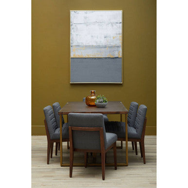 Brando Charcoal Grey Fabric Dining Chair with Oak Wood Legs