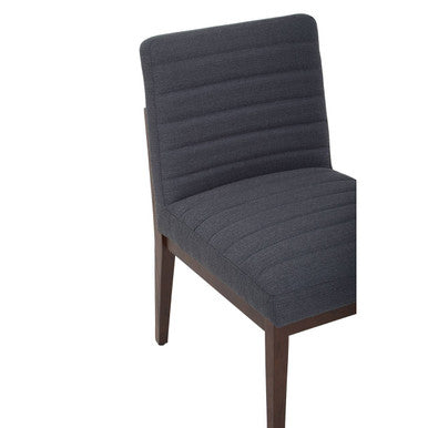 Brando Charcoal Grey Fabric Dining Chair with Oak Wood Legs