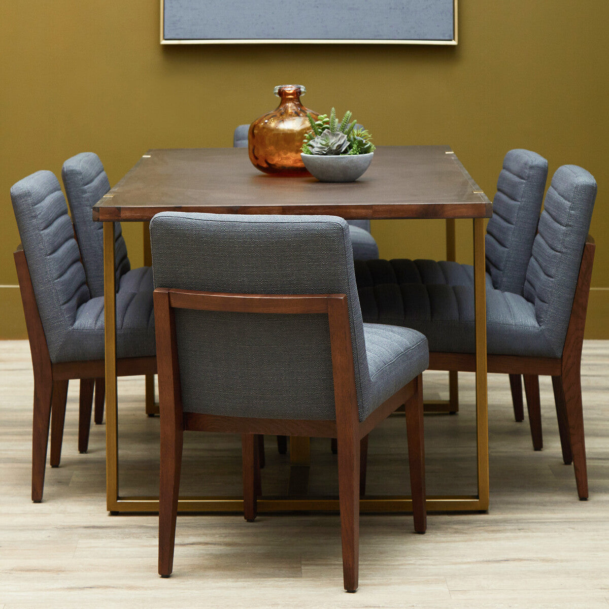 Brando Charcoal Grey Fabric Dining Chair with Oak Wood Legs
