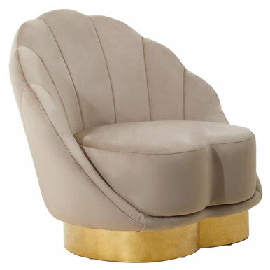 Biarritz Mink Velvet Chair with Gold Finish Base