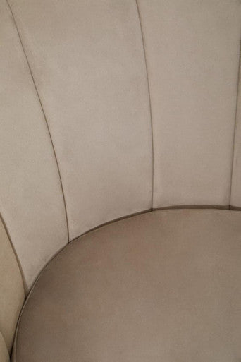 Biarritz Mink Velvet Chair with Gold Finish Base