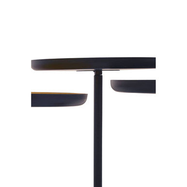 Amira Gold and Black Enamel Set of 3 Tray Side Tables