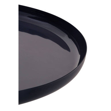 Amira Gold and Black Enamel Set of 3 Tray Side Tables