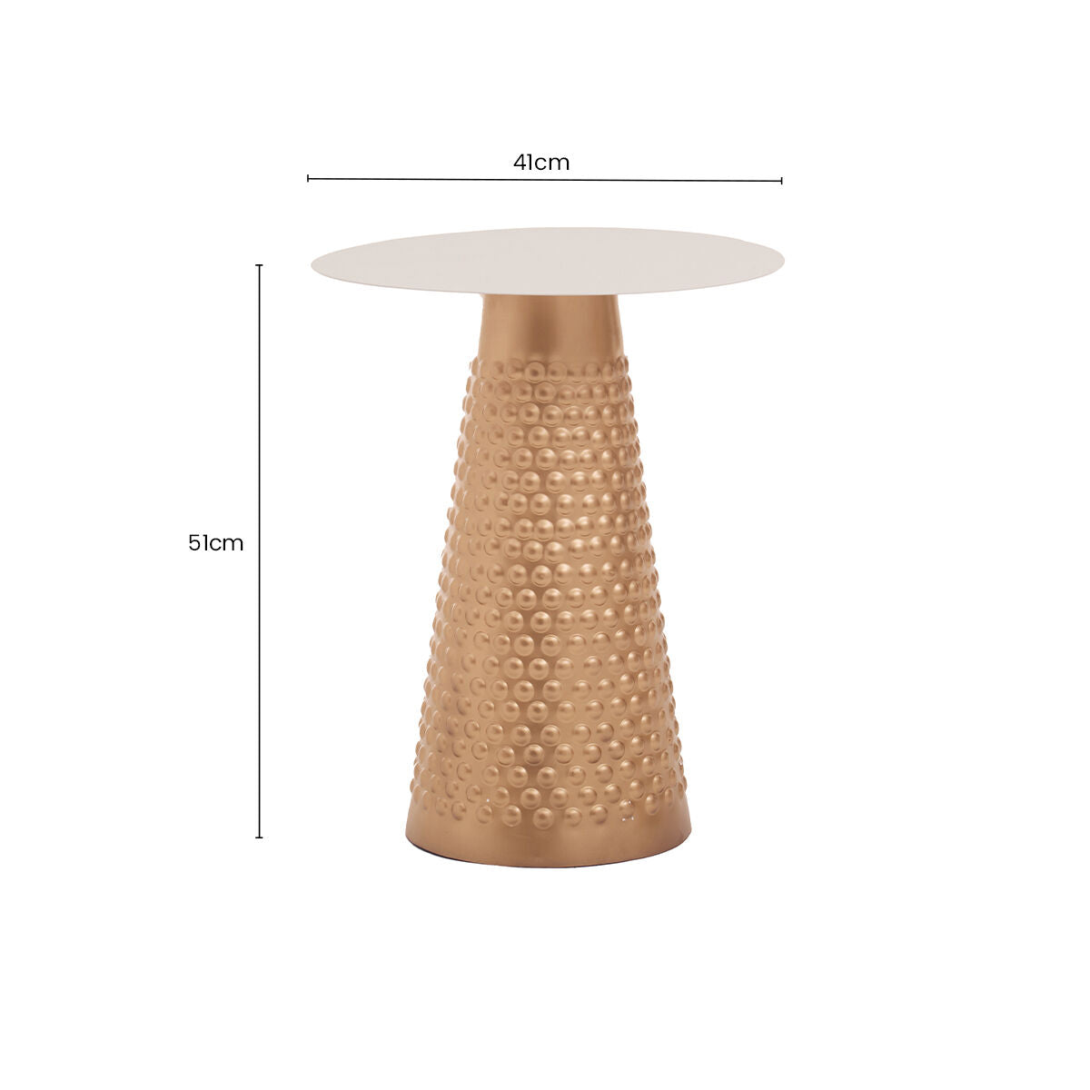 Amira White and Gold Finish Side Table
