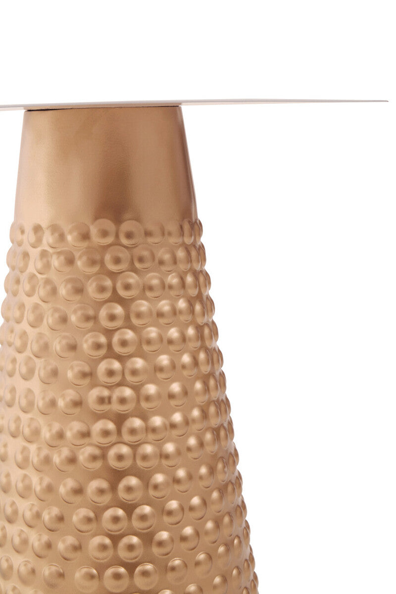 Amira White and Gold Finish Side Table