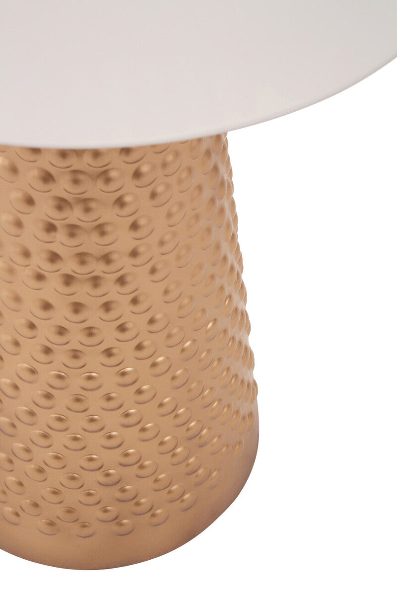Amira White and Gold Finish Side Table