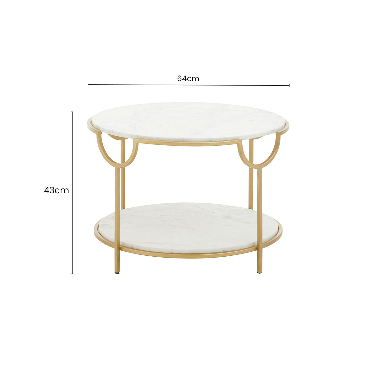 Pali White Marble 2 Tier Side Table