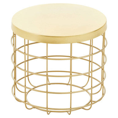 Pali Gold Finish Cage Design Side Table