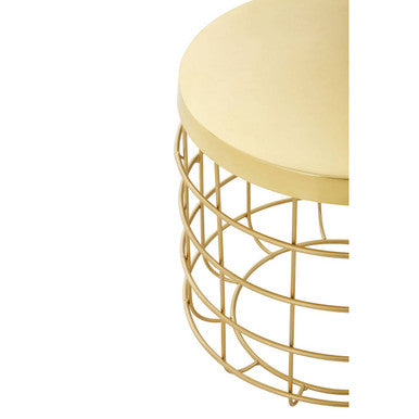 Pali Gold Finish Cage Design Side Table