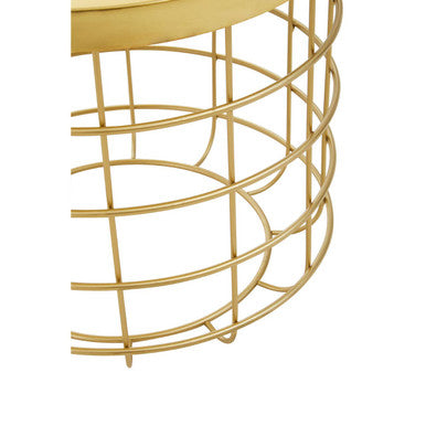 Pali Gold Finish Cage Design Side Table