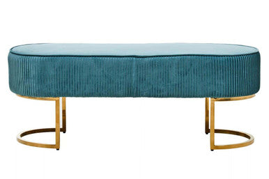 Zamora Teal Velvet Bench