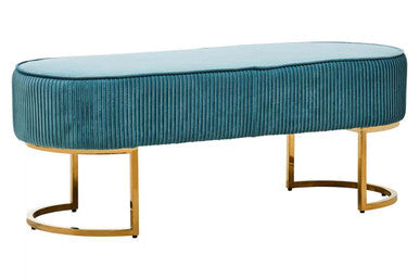 Zamora Teal Velvet Bench