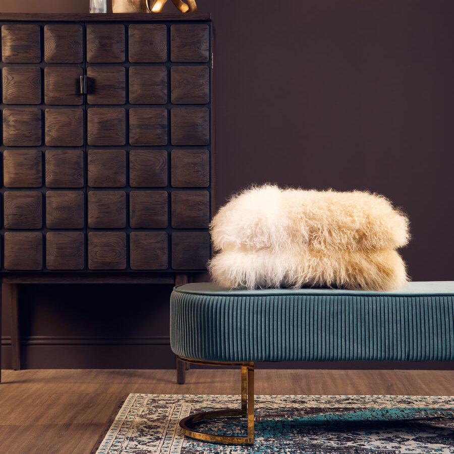 Zamora Teal Velvet Bench