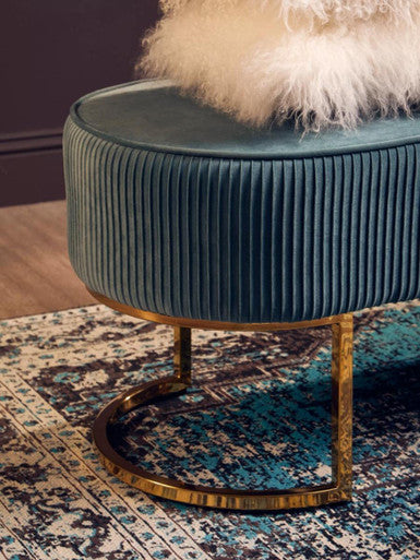 Zamora Teal Velvet Bench