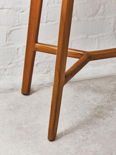 Myan Natural Acacia Wood and White Marble Console Table