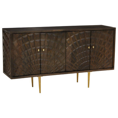 Sipari Dark Mango Wood Carved Sideboard
