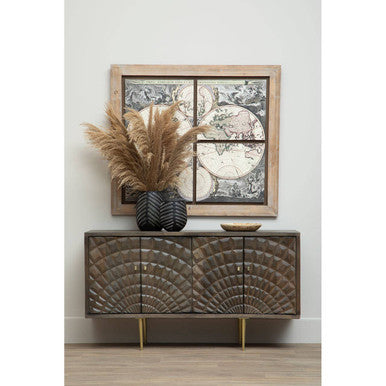 Sipari Dark Mango Wood Carved Sideboard