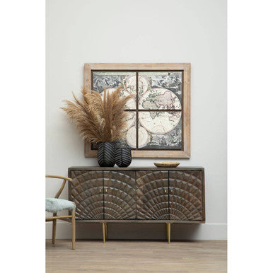 Sipari Dark Mango Wood Carved Sideboard