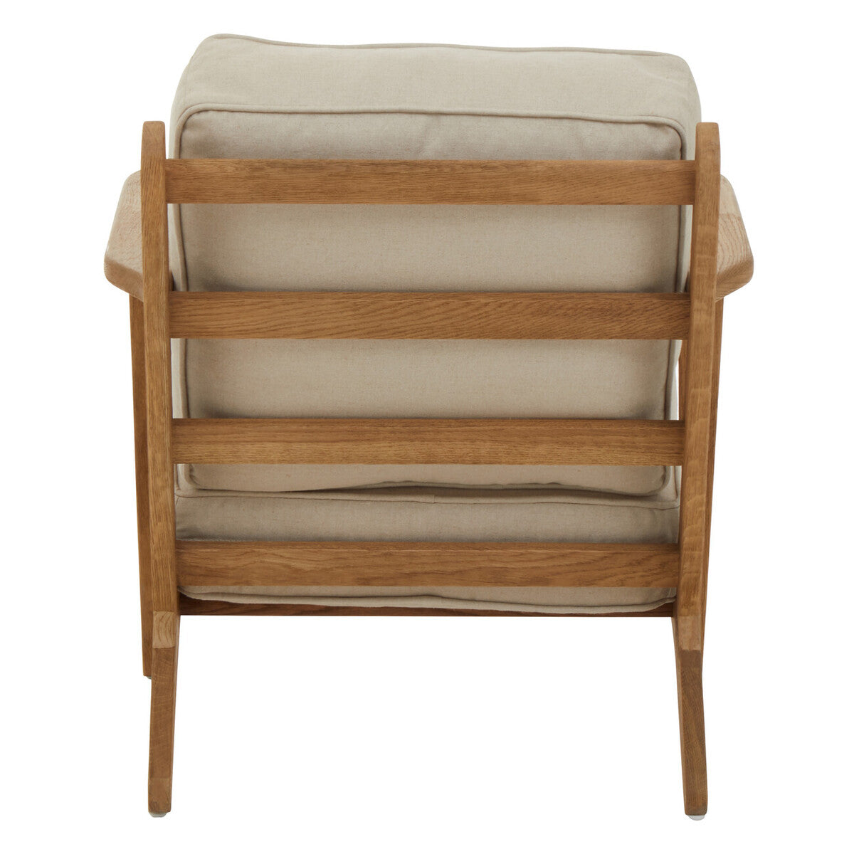 Hector Natural Linen and Dark Oak Wood Armchair