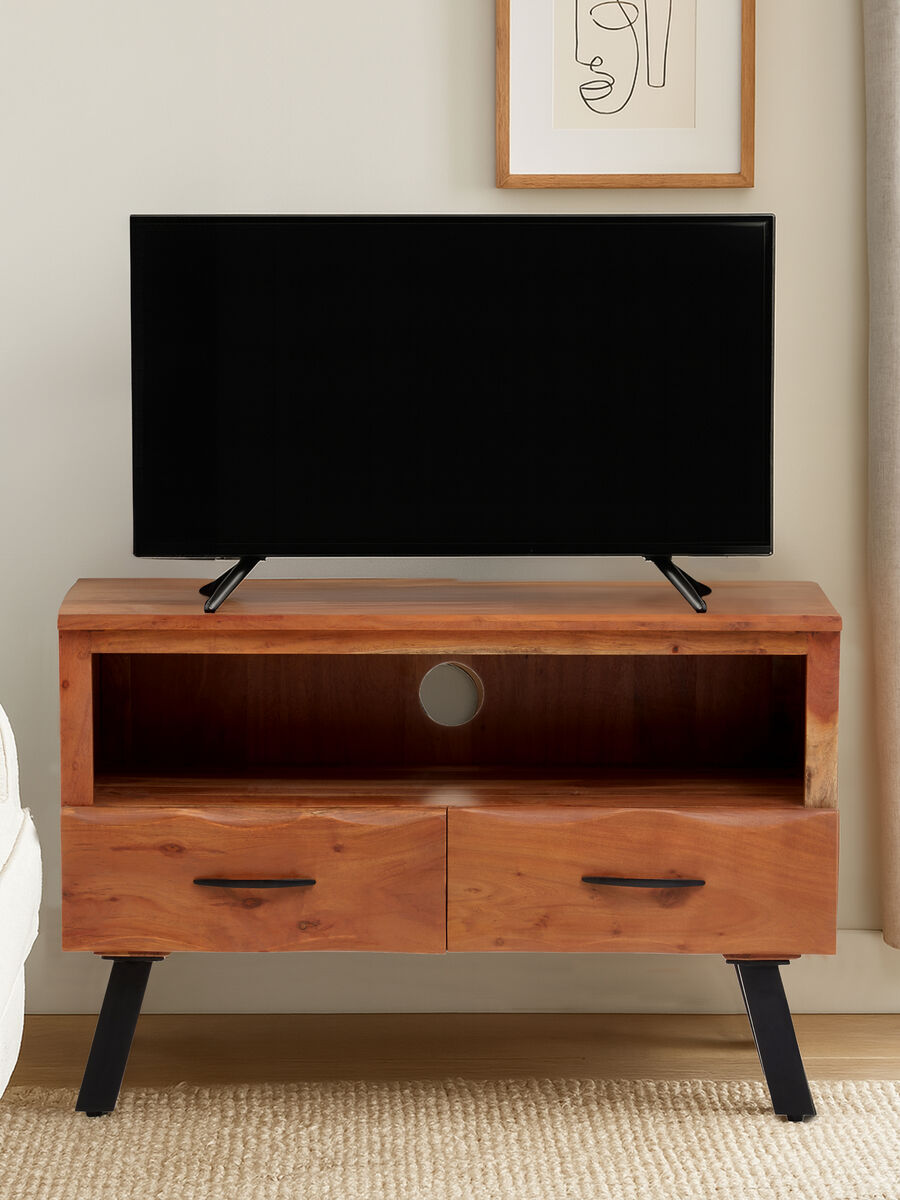Nashik Natural Acacia Wood Small Media Unit