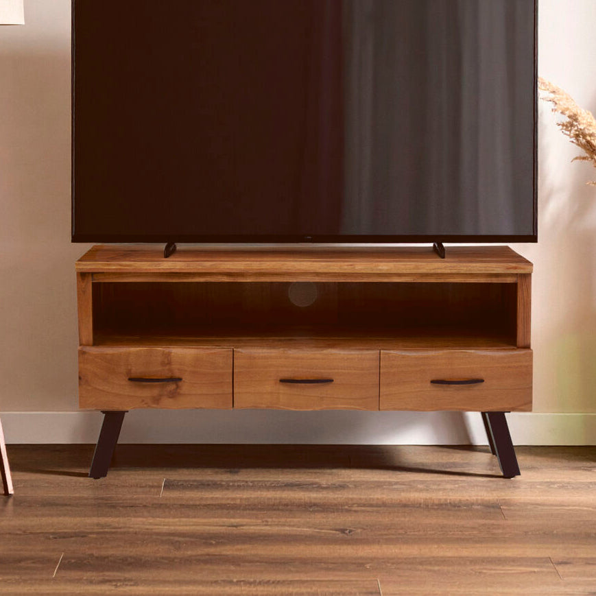 Nashik Natural Acacia Wood Large Media Unit